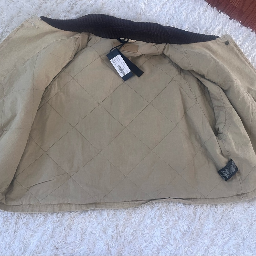 Blank NYC Breaking Camp Beige Cropped Jacket with Brown Corduroy Collar (NWT) - Picture 9 of 16